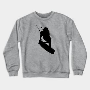 Kitesurfers Freestyle Kite Female Rider Black Silhouette Crewneck Sweatshirt